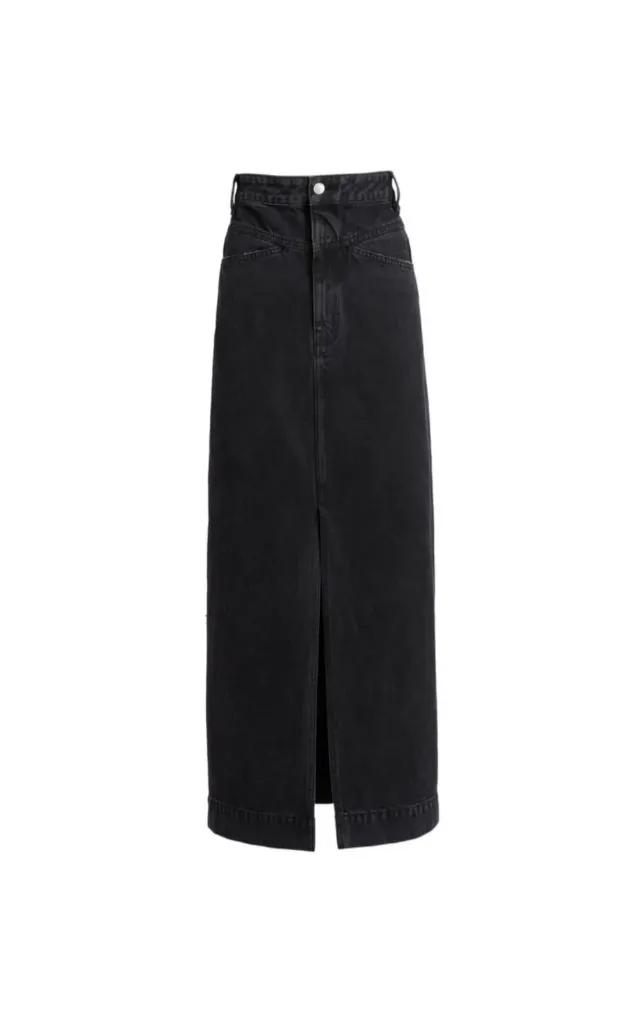 Khaite Neer Black Denim maxi skirt